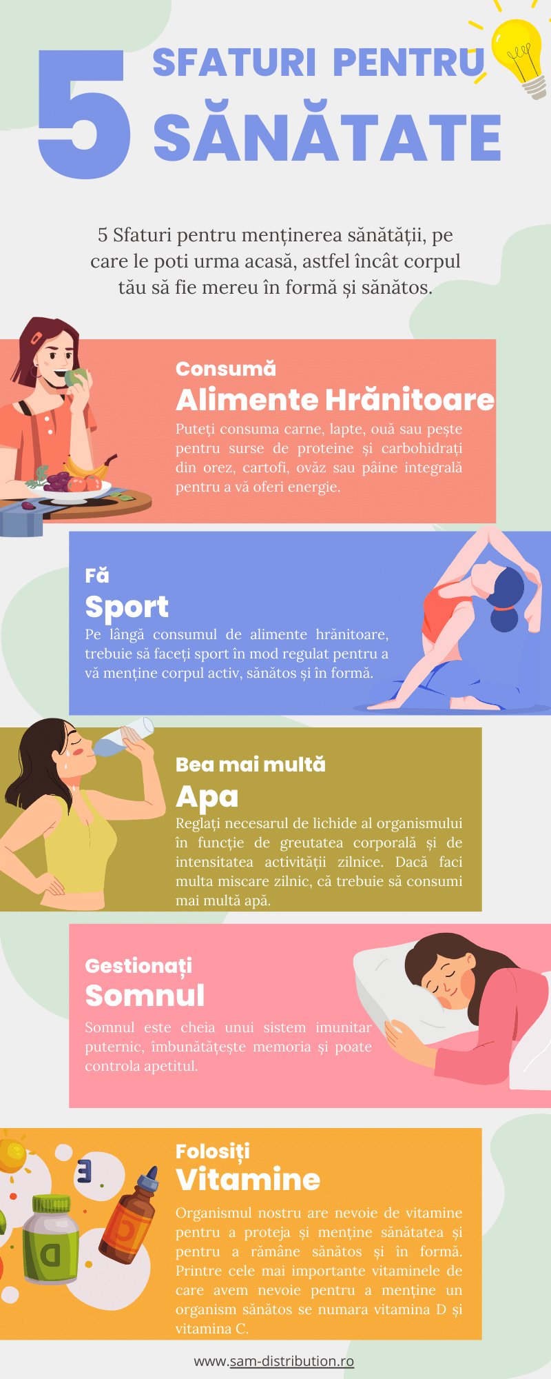 5 Reguli ale unui Stil de Viață Sănătos - Infografic
