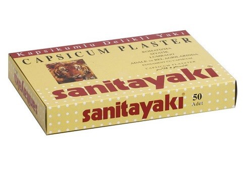 Sanitayaki, Plasture antireumatic cu ardei iute ( analgezic local)