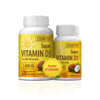 Super Vitamina D3 2000UI, Pachet 120 + 30 capsule, Zenyth