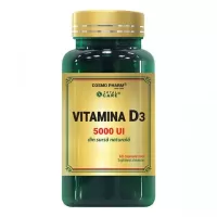 Vitamina D3 5000 UI, 60 capsule, Cosmopharm