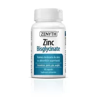 Zinc Bisglicinat, cu absorbție crescută, 60 capsule, Zenyth