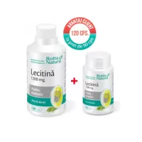 Lecitina 1200 mg, Pachet 90 cps + 30 cps, Rotta Natura