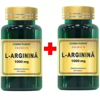 Cosmopharm L-Arginin 1000 mg, aminoacid Pachet 60+60 tablete