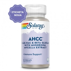 AHCC plus NAC si Beta Glucan, Secom, 30 tablete - Solaray
