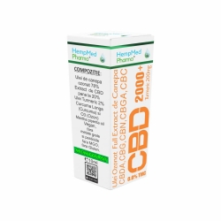 Ulei Ozonat full Extract de Canepa CBD 2000 mg cu Turmeric 200 mg, 10 ml, HempMed