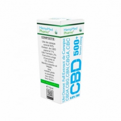 Ulei de canepa Ozonat CBD 500 mg, Turmeric 200 mg, 10 ml, Hempmed