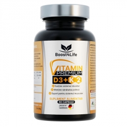 Vitamina D3 + K2 Premium, Boost4Life, 60 capsule
