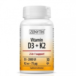 Vitamina D3 2000Ui + K2, Zenyth, 30 capsule