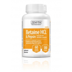 Betaine HCL si Pepsin, 60 capsule, Zenyth supliment pentru digestie