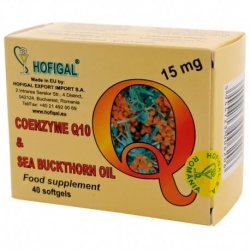 Coenzima Q10 în Ulei de Catina 15 mg, 40 capsule, Hofigal