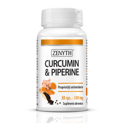 Curcumin si Piperine, 30 capsule, Zenyth