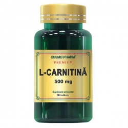 L-Carnitina 500 mg, 30 tablete Premium, Cosmopharm