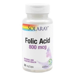 Folic Acid 800 mcg Secom, 30 capsule, Solaray 