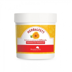 Herbalfett Balsam cu extract de Galbenele, vitamina E si vitamina A, 250 ml Parapharm