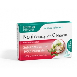 Noni extract + vitamina C naturala, 30 cpr, Rotta Natura