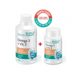 Pachet Omega 3 + Vitamina E, 1000 mg, 90 + 30 cps