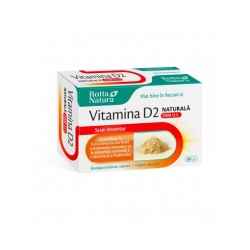 Vitamina D2 naturala 1000 U.I, 30 cps, Rotta Natura