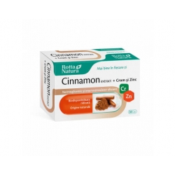 Cinnamon extract + Crom si Zinc, 30 cps, Rotta Natura