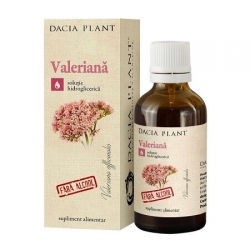 Tinctura de Valeriana Extract natural fara alcool, 50 ml, Dacia Plant