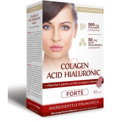 Colagen si Acid Hialuronic Forte, 30 capsule, Interherb