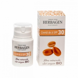 Crema de zi SPF 30 cu filtre minerale si ulei argan BIO, Herbagen, 50gr