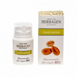 Crema nutritiva cu fitoceramide si ulei de argan BIO, Herbagen, 50gr