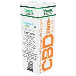 Ulei Ozonat CBD 2000 mg cu Turmeric 200 mg, 10 ml, HempMed