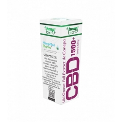 Ulei Ozonat de Canepa CBD Full Extract 1500 mg + Turmeric 200 mg, 10 ml, HempMed