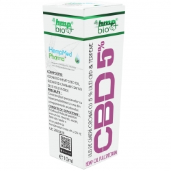 Ulei de canepa ozonat CBD 5% Hempoil Full Spectrum, 10 ml, HempMed Pharma