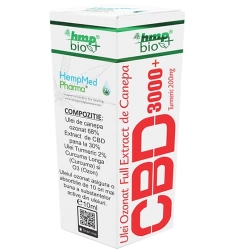 Ulei ozonat CBD 3000 mg cu Turmeric 200 mg, 10 ml, HempMed Pharma
