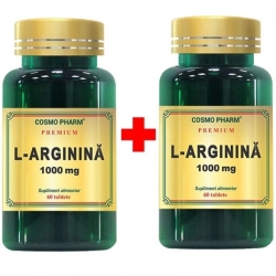 Cosmopharm L-Arginin 1000 mg, aminoacid Pachet 60+60 tablete