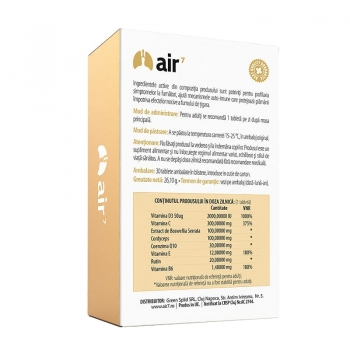 Air 7 Vitamina plamanilor pentru fumatori, Green Splid, 30 capsule