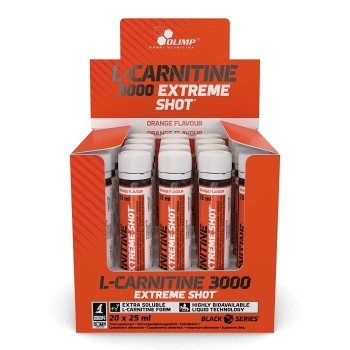 L-Carnitina 3000 Extreme Shot, Olimp Sport Nutrition, 20 fiole portocale