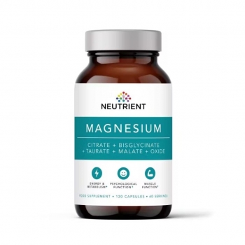 Magnesium citrat + bisglycinat + taurat + malat + oxid, Neutrient, 120 capsule