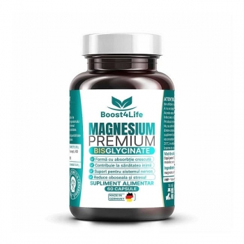 Magneziu Bisglicinat Premium, Boost4Life, 60 capsule