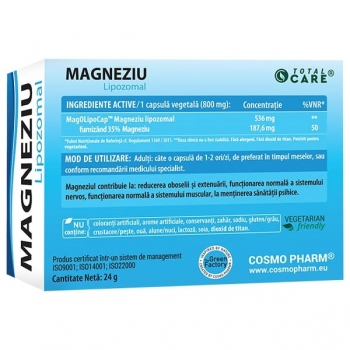 Magneziu Lipozomal, 30 capsule, Cosmopharm