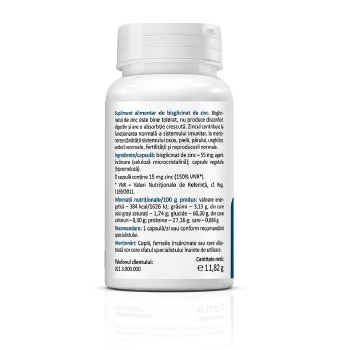 Zinc Bisglicinat, 60 capsule, Zenyth