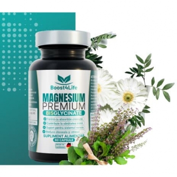 Magneziu Bisglicinat Premium, Boost4Life, 60 capsule