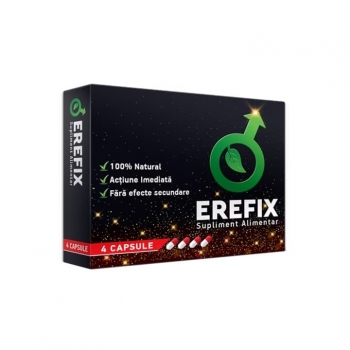 Erefix, formula 100% naturala cu efect rapid, 4 capsule