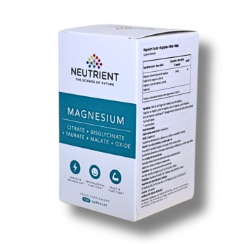 Magnesium citrat + bisglycinat + taurat + malat + oxid, Neutrient, 120 capsule