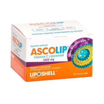 Vitamina C Lipozomala 1000 mg (coacaze), Ascolip, 30 plicuri