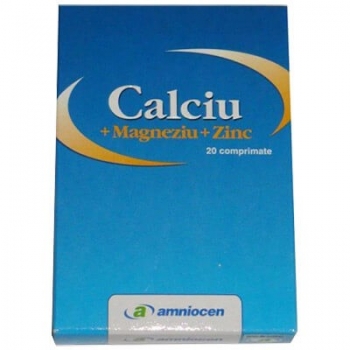 Calciu+Magneziu+Zinc, 20 comprimate, Amniocen