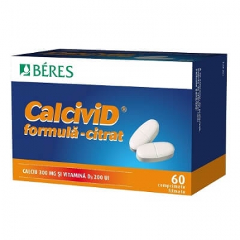 Calcivid citrat, 60 comprimate, Beres Pharmaceuticals