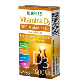 Vitamina D3 1600UI, 30 comprimate, Beres