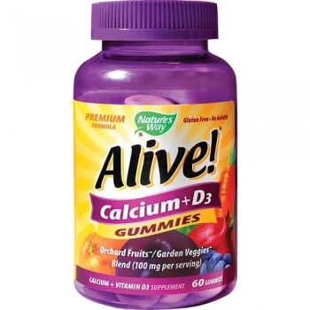 Alive Calcium + D3 Gummies, Secom, 60 jeleuri gumate