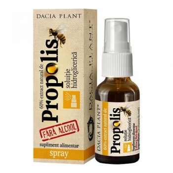 Tinctura propolis spray fara alcool, 20 ml, Dacia Plant