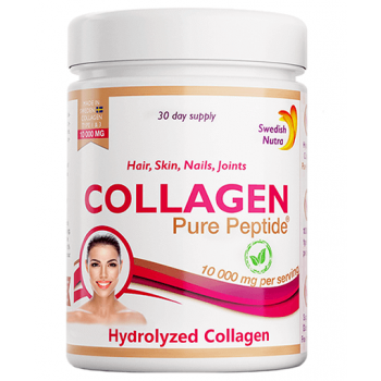 Colagen Hidrolizat Pulbere 10.000 mg tip 1 si 3 super concentrat, Swedish Nutra, 300g