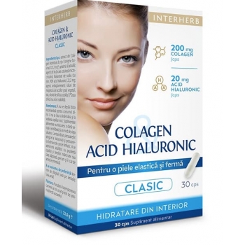 Colagen cu Acid Hialuronic, 30 capsule, Interherb