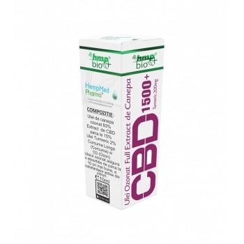 Ulei Ozonat cu CBD 1500 mg + Turmeric 200 mg, 10 ml, HempMed