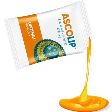 Vitamina C Lipozomala 1000 mg, aroma portocale, Ascolip, 30 plicuri